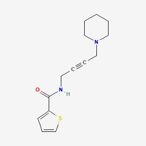molecular formula C14H18N2OS B2373176 N-(4-(piperidin-1-yl)but-2-yn-1-yl)thiophene-2-carboxamide CAS No. 1421584-95-3