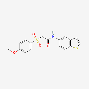 molecular formula C17H15NO4S2 B2373182 N-(benzo[b]thiophen-5-yl)-2-((4-methoxyphenyl)sulfonyl)acetamide CAS No. 922930-13-0