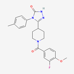 5-[1-(3-fluoro-4-methoxybenzoyl)piperidin-4-yl]-4-(4-methylphenyl)-2,4-dihydro-3H-1,2,4-triazol-3-one