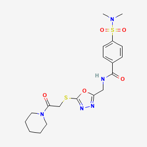 4-(N,N-dimethylsulfamoyl)-N-((5-((2-oxo-2-(piperidin-1-yl)ethyl)thio)-1,3,4-oxadiazol-2-yl)methyl)benzamide