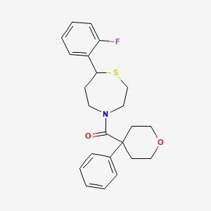 (7-(2-fluorophenyl)-1,4-thiazepan-4-yl)(4-phenyltetrahydro-2H-pyran-4-yl)methanone