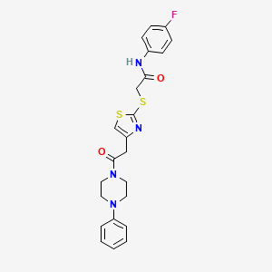 N-(4-fluorophenyl)-2-((4-(2-oxo-2-(4-phenylpiperazin-1-yl)ethyl)thiazol-2-yl)thio)acetamide