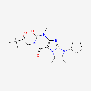 6-Cyclopentyl-2-(3,3-dimethyl-2-oxobutyl)-4,7,8-trimethylpurino[7,8-a]imidazole-1,3-dione