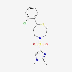 B2373235 7-(2-chlorophenyl)-4-((1,2-dimethyl-1H-imidazol-4-yl)sulfonyl)-1,4-thiazepane CAS No. 1797871-47-6