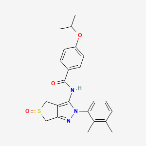 molecular formula C23H25N3O3S B2373240 N-(2-(2,3-dimethylphenyl)-5-oxido-4,6-dihydro-2H-thieno[3,4-c]pyrazol-3-yl)-4-isopropoxybenzamide CAS No. 958709-83-6