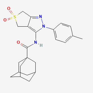 molecular formula C23H27N3O3S B2373267 N-[2-(4-methylphenyl)-5,5-dioxo-4,6-dihydrothieno[3,4-c]pyrazol-3-yl]adamantane-1-carboxamide CAS No. 449787-00-2