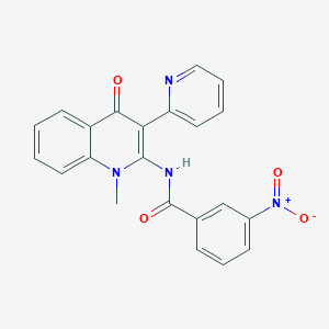 molecular formula C22H16N4O4 B2373268 N-(1-methyl-4-oxo-3-pyridin-2-ylquinolin-2-yl)-3-nitrobenzamide CAS No. 879444-43-6