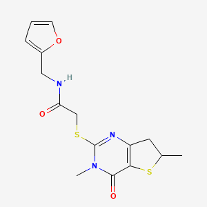 2-((3,6-dimethyl-4-oxo-3,4,6,7-tetrahydrothieno[3,2-d]pyrimidin-2-yl)thio)-N-(furan-2-ylmethyl)acetamide