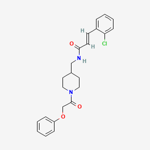 (E)-3-(2-chlorophenyl)-N-((1-(2-phenoxyacetyl)piperidin-4-yl)methyl)acrylamide