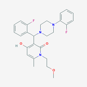 3-((2-fluorophenyl)(4-(2-fluorophenyl)piperazin-1-yl)methyl)-4-hydroxy-1-(2-methoxyethyl)-6-methylpyridin-2(1H)-one