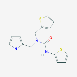 1-((1-methyl-1H-pyrrol-2-yl)methyl)-3-(thiophen-2-yl)-1-(thiophen-2-ylmethyl)urea