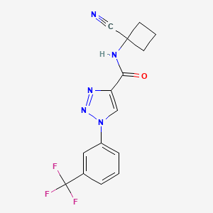 molecular formula C15H12F3N5O B2373284 N-(1-cyanocyclobutyl)-1-[3-(trifluoromethyl)phenyl]-1H-1,2,3-triazole-4-carboxamide CAS No. 1376264-04-8