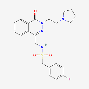 1-(4-fluorophenyl)-N-((4-oxo-3-(2-(pyrrolidin-1-yl)ethyl)-3,4-dihydrophthalazin-1-yl)methyl)methanesulfonamide