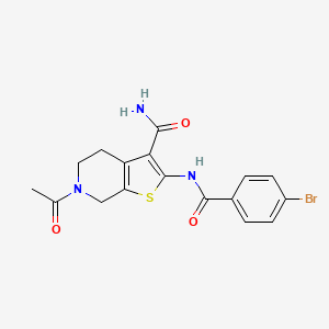 B2373294 6-Acetyl-2-(4-bromobenzamido)-4,5,6,7-tetrahydrothieno[2,3-c]pyridine-3-carboxamide CAS No. 864927-49-1