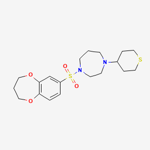 1-((3,4-dihydro-2H-benzo[b][1,4]dioxepin-7-yl)sulfonyl)-4-(tetrahydro-2H-thiopyran-4-yl)-1,4-diazepane