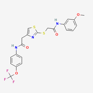 N-(3-methoxyphenyl)-2-((4-(2-oxo-2-((4-(trifluoromethoxy)phenyl)amino)ethyl)thiazol-2-yl)thio)acetamide