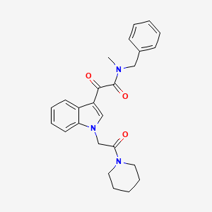 N-benzyl-N-methyl-2-oxo-2-[1-(2-oxo-2-piperidin-1-ylethyl)indol-3-yl]acetamide