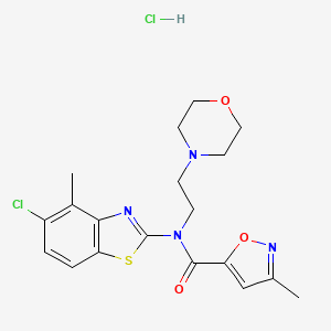 molecular formula C19H22Cl2N4O3S B2373365 N-(5-chloro-4-methylbenzo[d]thiazol-2-yl)-3-methyl-N-(2-morpholinoethyl)isoxazole-5-carboxamide hydrochloride CAS No. 1323342-04-6