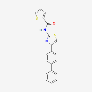 molecular formula C20H14N2OS2 B2373366 N-(4-{[1,1'-BIPHENYL]-4-YL}-1,3-THIAZOL-2-YL)THIOPHENE-2-CARBOXAMIDE CAS No. 392236-90-7