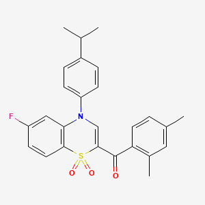(2,4-dimethylphenyl)[6-fluoro-4-(4-isopropylphenyl)-1,1-dioxido-4H-1,4-benzothiazin-2-yl]methanone