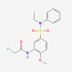molecular formula C17H19ClN2O4S B2373371 2-Chloro-N-[5-(ethyl-phenyl-sulfamoyl)-2-methoxy-phenyl]-acetamide CAS No. 568543-65-7