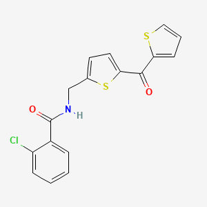 2-chloro-N-((5-(thiophene-2-carbonyl)thiophen-2-yl)methyl)benzamide