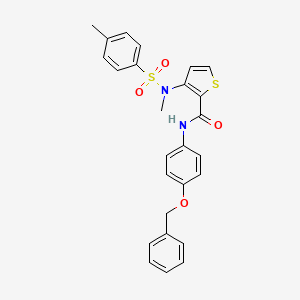molecular formula C26H24N2O4S2 B2373392 N-[4-(benzyloxy)phenyl]-3-(N-methyl4-methylbenzenesulfonamido)thiophene-2-carboxamide CAS No. 1115933-69-1