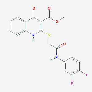 molecular formula C19H14F2N2O4S B2373402 Methyl 2-((2-((3,4-difluorophenyl)amino)-2-oxoethyl)thio)-4-oxo-1,4-dihydroquinoline-3-carboxylate CAS No. 951457-17-3