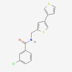molecular formula C16H12ClNOS2 B2373454 N-({[3,3'-bithiophene]-5-yl}methyl)-3-chlorobenzamide CAS No. 2380008-62-6