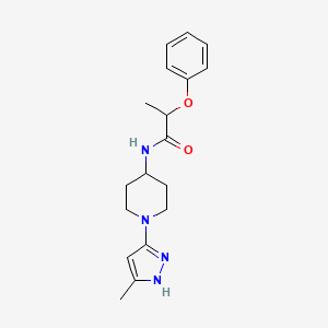 molecular formula C18H24N4O2 B2373458 N-[1-(5-methyl-1H-pyrazol-3-yl)piperidin-4-yl]-2-phenoxypropanamide CAS No. 2034209-48-6