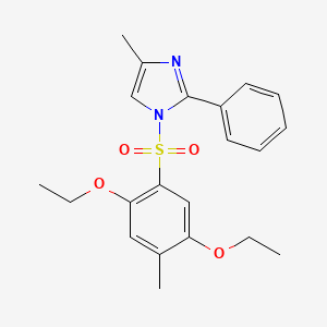 molecular formula C21H24N2O4S B2373473 1-((2,5-diethoxy-4-methylphenyl)sulfonyl)-4-methyl-2-phenyl-1H-imidazole CAS No. 898654-86-9