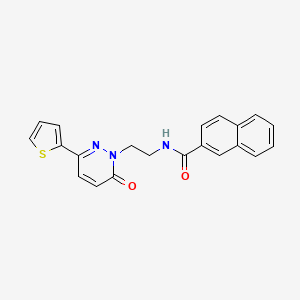 molecular formula C21H17N3O2S B2373486 N-(2-(6-oxo-3-(thiophen-2-yl)pyridazin-1(6H)-yl)ethyl)-2-naphthamide CAS No. 946239-63-0
