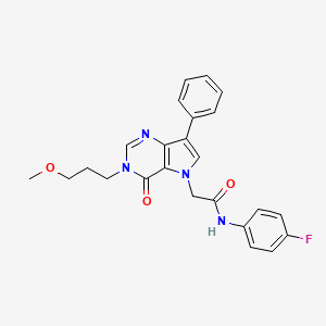 B2373527 N-(4-fluorophenyl)-2-[3-(3-methoxypropyl)-4-oxo-7-phenyl-3,4-dihydro-5H-pyrrolo[3,2-d]pyrimidin-5-yl]acetamide CAS No. 1251635-31-0