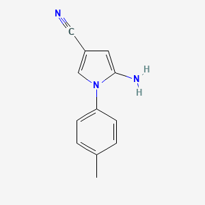 molecular formula C12H11N3 B2373528 5-Amino-1-(p-tolyl)-1H-pyrrole-3-carbonitrile CAS No. 59661-30-2