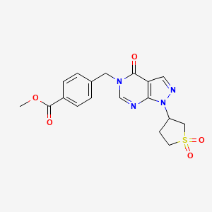 molecular formula C18H18N4O5S B2373538 methyl 4-((1-(1,1-dioxidotetrahydrothiophen-3-yl)-4-oxo-1H-pyrazolo[3,4-d]pyrimidin-5(4H)-yl)methyl)benzoate CAS No. 1040647-24-2