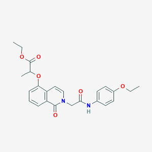 molecular formula C24H26N2O6 B2373543 Ethyl 2-[(2-{[(4-ethoxyphenyl)carbamoyl]methyl}-1-oxo-1,2-dihydroisoquinolin-5-yl)oxy]propanoate CAS No. 868224-60-6