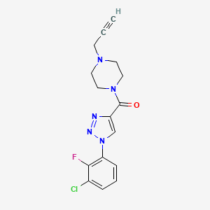 molecular formula C16H15ClFN5O B2373546 1-[1-(3-chloro-2-fluorophenyl)-1H-1,2,3-triazole-4-carbonyl]-4-(prop-2-yn-1-yl)piperazine CAS No. 1796998-74-7