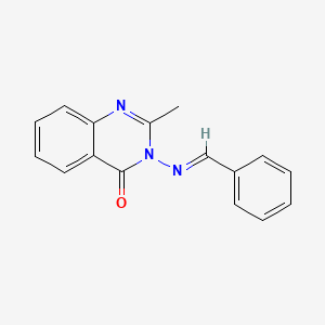 molecular formula C16H13N3O B2373573 2-Methyl-3-[(E)-(phenylmethylidene)amino]-3,4-dihydroquinazolin-4-one CAS No. 1421614-93-8