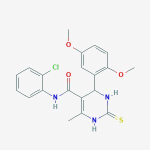 molecular formula C20H20ClN3O3S B2373582 N-(2-chlorophenyl)-4-(2,5-dimethoxyphenyl)-6-methyl-2-sulfanylidene-1,2,3,4-tetrahydropyrimidine-5-carboxamide CAS No. 438479-91-5