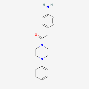 molecular formula C18H21N3O B2373583 2-(4-Aminophenyl)-1-(4-phenylpiperazin-1-yl)ethan-1-one CAS No. 1016528-63-4