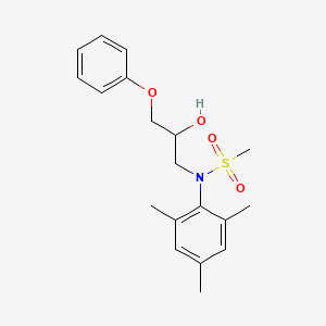 molecular formula C19H25NO4S B2373638 N-(2-hydroxy-3-phenoxypropyl)-N-(2,4,6-trimethylphenyl)methanesulfonamide CAS No. 1040643-68-2
