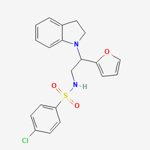 4-chloro-N-(2-(furan-2-yl)-2-(indolin-1-yl)ethyl)benzenesulfonamide