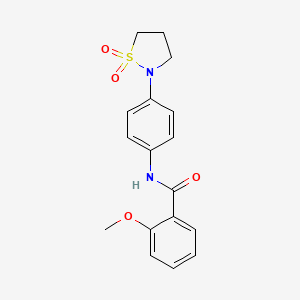molecular formula C17H18N2O4S B2373644 N-(4-(1,1-dioxidoisothiazolidin-2-yl)phenyl)-2-methoxybenzamide CAS No. 900005-19-8