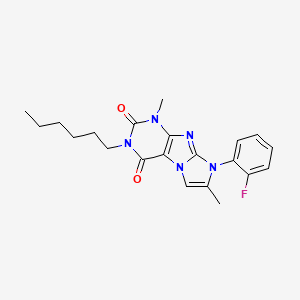 6-(2-Fluorophenyl)-2-hexyl-4,7-dimethylpurino[7,8-a]imidazole-1,3-dione