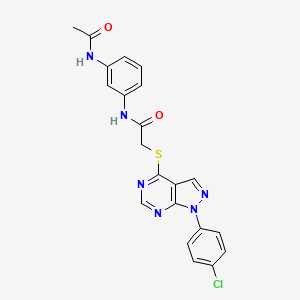 molecular formula C21H17ClN6O2S B2373701 N-(3-acetamidophenyl)-2-((1-(4-chlorophenyl)-1H-pyrazolo[3,4-d]pyrimidin-4-yl)thio)acetamide CAS No. 893913-97-8