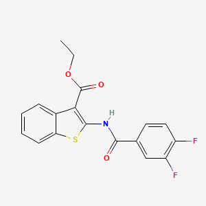 molecular formula C18H13F2NO3S B2373703 Ethyl 2-(3,4-difluorobenzamido)benzo[b]thiophene-3-carboxylate CAS No. 1171843-98-3