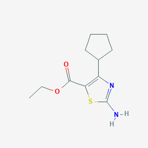 molecular formula C11H16N2O2S B2373726 Ethyl 2-amino-4-cyclopentyl-1,3-thiazole-5-carboxylate CAS No. 2113747-85-4