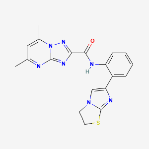 N-(2-(2,3-dihydroimidazo[2,1-b]thiazol-6-yl)phenyl)-5,7-dimethyl-[1,2,4]triazolo[1,5-a]pyrimidine-2-carboxamide