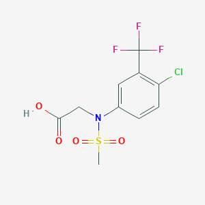 molecular formula C10H9ClF3NO4S B2373733 N-[4-Chloro-3-(trifluoromethyl)phenyl]-N-(methylsulfonyl)glycine CAS No. 392313-51-8