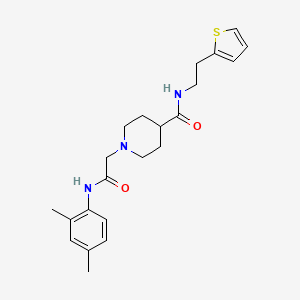 1-(2-((2,4-dimethylphenyl)amino)-2-oxoethyl)-N-(2-(thiophen-2-yl)ethyl)piperidine-4-carboxamide